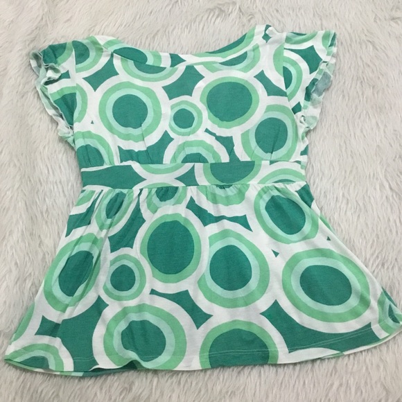 H&M women’s green polk dot v neckline top size medium - Picture 4 of 4